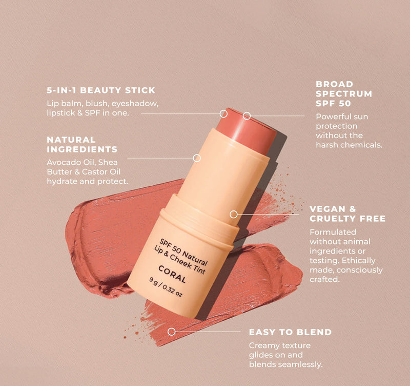 Avocado Zinc SPF 50 Natural Lip & Cheek Tint